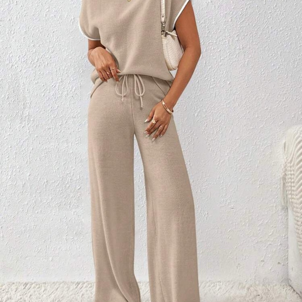 SHEIN Tan Wide Leg Pants & Jumpsuits